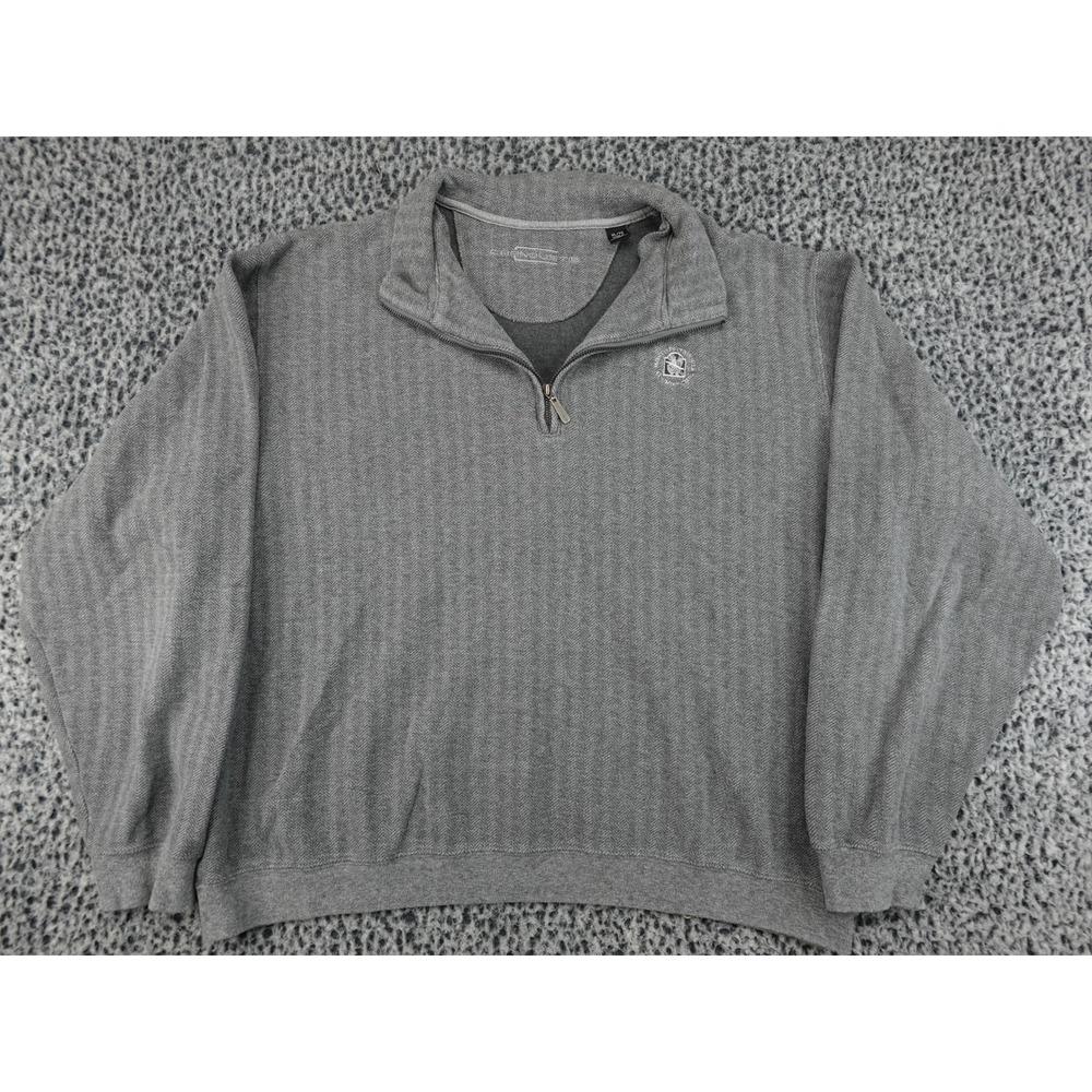 Carnoustie‎ Quarter-Zip Pullover Mens XL Gray Herringbone Golf Sweater
